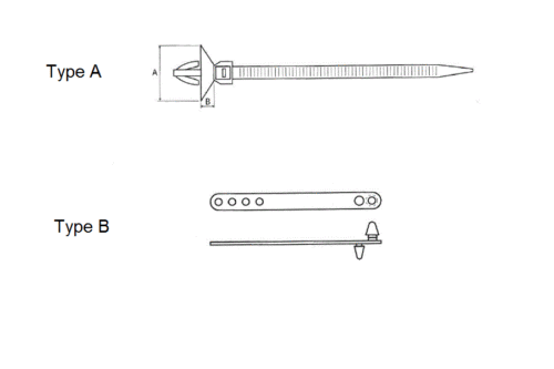 Diagrama de abrazaderas de plástico